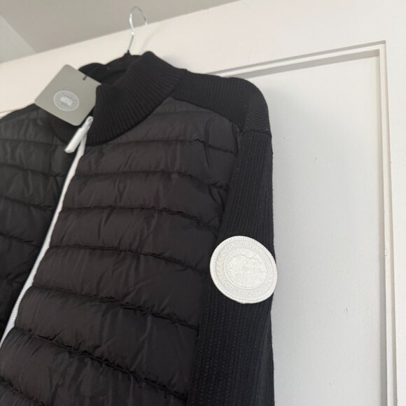 NWT Canada Goose Men's Hybridge Knit Jacket In Black Quilted Padded Panel Zip Up - Picture 5 of 8